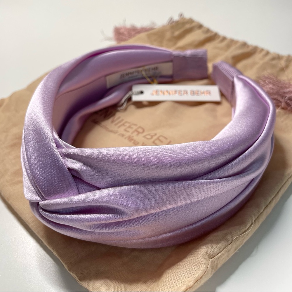 Jennifer Behr Twisted Headband in Silk Satin